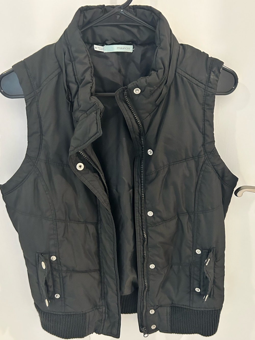 Maurices Black Quilted Puffer Vest - Sleeveless Outerwear